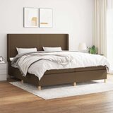  Box spring postelja z vzmetnico temno rjav 200x200 cm blago, (20901129) Cene