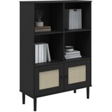  Regal za knjige SENJA izgled ratana crni 90x35x130 cm borovina | shoptok.hr