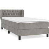Maison Chic Box spring postelja - Vzmetna postelja z vzmetnico svetlo siv 90x190 cm žamet SL14222, (21902389) Cene