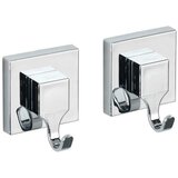 Wenko Plastičan samoljepljiv set pribora za kupaonicu u sjajno srebrnoj boji Quadro – | shoptok.hr