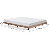 Kave Home Rjava zakonska postelja iz masivne breze brez vzglavja z letvenim dnom 180x200 cm Norlen – | Shoptok.si