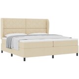  Krevet s opruga kutije s uzglavljem Krema 200 x 200 cm tkanina | shoptok.hr