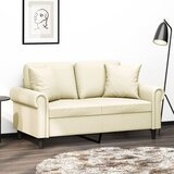 The Living Store Kavč dvosed z okrasnimi blazinami krem 120 cm umetno usnje - Kavč Dvosed, (21484103) | Shoptok.si
