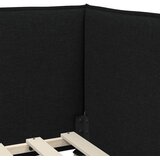  Kutni okvir kreveta s uzglavljem Crna 100 x 200 cm tkanina | shoptok.hr