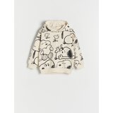 Reserved - Oversize pulover s kapuco Snoopy - Ebenovina Cene