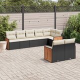  8-dijelni set vrtnih sofa od poliratana s jastucima crni | shoptok.hr