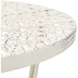  Stolić za bistro u starinskom stilu okrugli metalni 40 x 70 cm bijeli | Eponuda.com