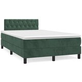  Box spring postelja z vzmetnico LED tem. zelena 120x200cm žamet | Shoptok.si
