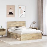  Krevetna konstrukcija s uzglavljem Sonoma hrast 150 x 200 cm | shoptok.hr