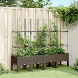 Furnova Cvetlično korito z oporno mrežo rjavo 160x40x142,5 cm PP, (21922150) | Shoptok.si