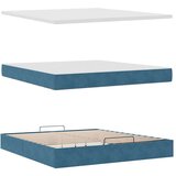 vidaXL Otomanski posteljni okvir z vzmetnicami moder 200x200cm žamet | Shoptok.si