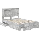  Krevetna konstrukcija s ladicama Betonski sivi 120 x 190 cm | Shoptok.si