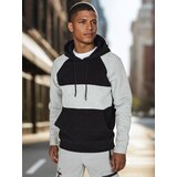 DStreet Bluza męska basic z kapturem w szaro-czarne paski | Shoptok.si