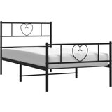 Metalni okvir kreveta uzglavlje i podnožje crni 75x190 cm | shoptok.hr
