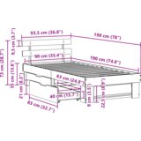  Konstrukcija postelje z vzglavjem Voskast rjav 90 x 190 cm, (5000123753) | Shoptok.si
