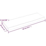 vidaXL Polica 60 x 20 x 2 cm od neobrađene masivne hrastovine | shoptok.hr