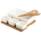 Altom design zdjela za salatu s posudama za umake na podlozi i žlicama od bambusa -01010052038 | shoptok.hr