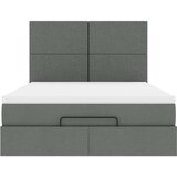 vidaXL Otomanski posteljni okvir z vzmetnico siv 140x190 cm blago | Shoptok.si