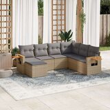 vidaXL 7-dijelni set vrtnih sofa od poliratana s jastucima bež | shoptok.hr