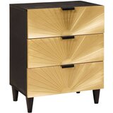 vidaXL Nočna omarica s predalom Črna in zlata 50 x 33 x 60 cm | Shoptok.si