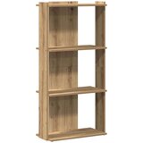 vidaXL Knjižna omara 3-nadstropna artisan hrast 60x30x120 cm inž. les | Shoptok.si