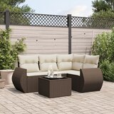  5-dijelni set vrtnih sofa s jastucima poliratan smeđi | shoptok.hr