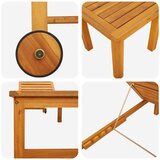  Ležaljka 3 pcs Smeđa Čvrsto drvo akacije | shoptok.hr