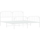 Metalni okvir kreveta uzglavlje i podnožje bijeli 183x213 cm | shoptok.hr
