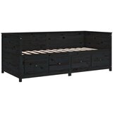  Dnevni ležaj crni 90 x 190 cm od masivne borovine | shoptok.hr