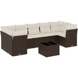 vidaXL 8-dijelni set vrtnih sofa s jastucima smeđi od poliratana | shoptok.hr