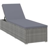 Maison Chic Ležalnik - Sončna ležalnik z blazino poli ratan sive barve, (22043412) | Shoptok.si