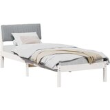  Okvir kreveta s uzglavljem Bijela i svijetlosiva 75 x 190 cm | shoptok.hr