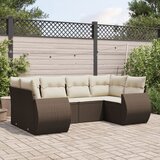  6-dijelni set vrtnih sofa od poliratana s jastucima smeđi | shoptok.hr