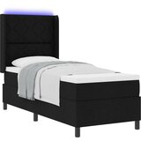 vidaXL Postelja s pomičnim dnom in vzmetnico ter LED osvetlitvijo Črna 80x200 cm Tkanina, (22048906) | Shoptok.si