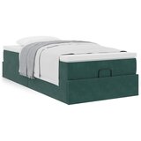 vidaXL Otomanski posteljni okvir z vzmetnico zelen 100x200 cm žamet Cene