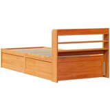 vidaXL Okvir kreveta s uzglavljem voštano smeđi 75x190 cm od borovine | shoptok.hr