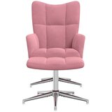  Stolica za opuštanje s osloncem za noge ružičasta baršunasta | shoptok.hr