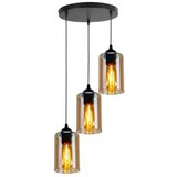Candellux Lighting Črna viseča svetilka s steklenim senčnikom Bistro - Candellux Lighting Cene