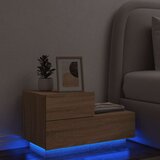  Noćni ormarić s LED svjetlima boja hrasta sonome 70x36x40,5 cm | shoptok.hr