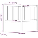  Uzglavlje za krevet bijelo 166 x 4 x 100 cm od masivne borovine | shoptok.hr
