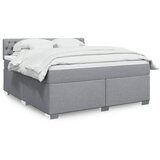 vidaXL Box spring postelja z vzmetnico svetlo siva 180x200 cm blago | Shoptok.si