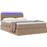  Krevet S LED lampica s uzglavljem Kapućino 140 x 200 cm PVC | shoptok.hr