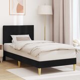  Krevetna konstrukcija s uzglavljem Crna 100 x 200 cm Tkanina | shoptok.hr