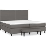 vidaXL Krevet s oprugama i madracem sivi 200x200 cm od umjetne kože | shoptok.hr