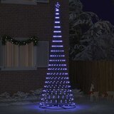 vidaXL LED božično drevesce Modra 138.5 x 138.5 x 399 cm Kovina | Shoptok.si