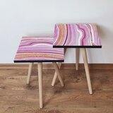 Hanah home 2Shp88 - pink pinkgoldwhite nesting table (2 pieces) | ePonuda.com