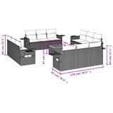  13-dijelni set vrtnih sofa od poliratana s jastucima sivi | shoptok.hr