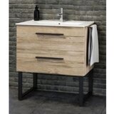 Tboss kopalniška omarica z umivalnikom milano 75 cm, naraven | Shoptok.si