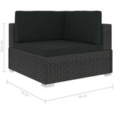  12-dijelna vrtna garnitura od poliratana s jastucima crna | shoptok.hr