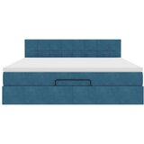  Otomanski posteljni okvir z vzmetnicami moder 200x200cm žamet, (22053815) | Shoptok.si